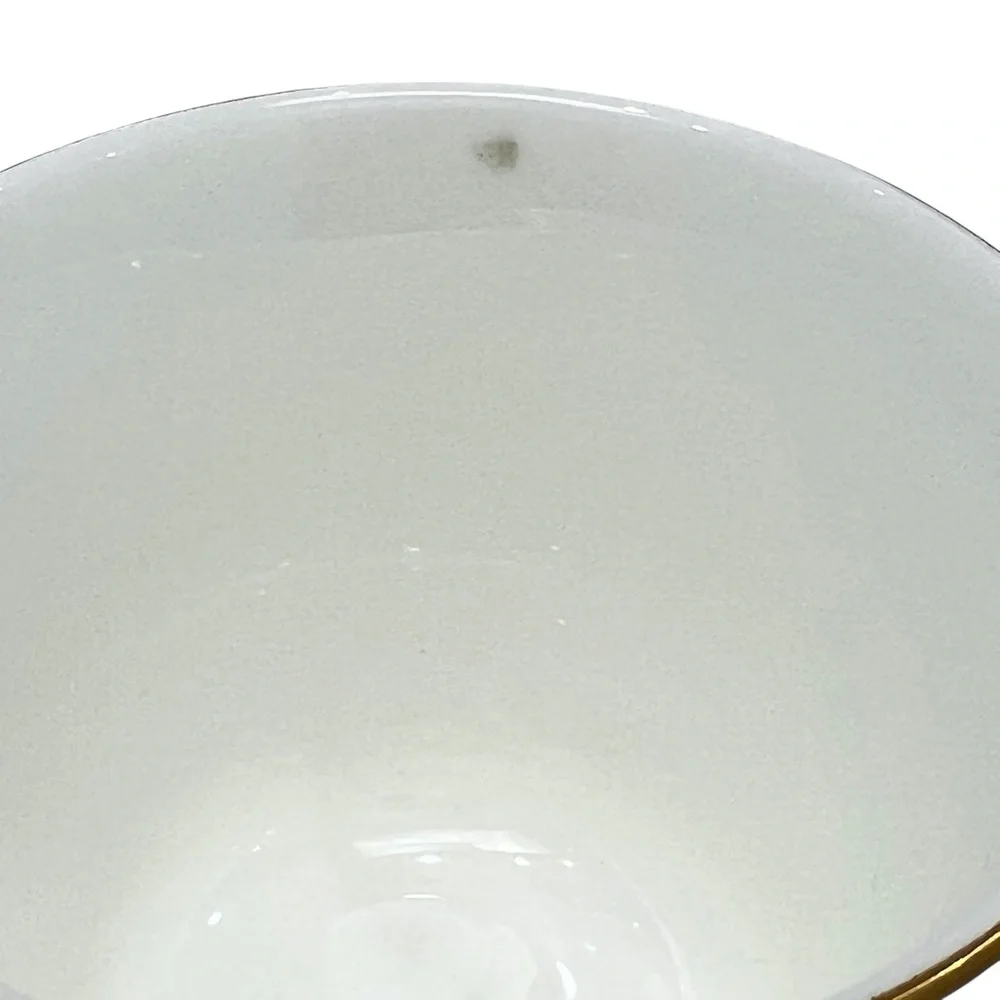 ROYAL DOULTON FORSYTH SET OF 3 FOOTED BONE CHINA CUPS & SAUCERS
